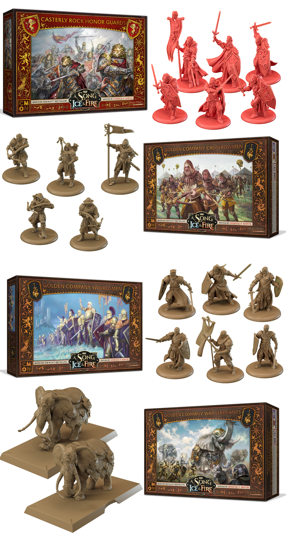 Cmon As Crônicas de Gelo e Fogo Tabletop Miniaturas Jogo Golden Company  Swordsmen Unit Box Jogo